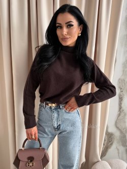 Półgolf z alpaką EMILIO, chocolate