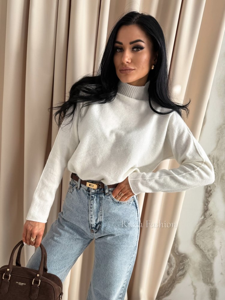 Półgolf z alpaką EMILIO, ecru