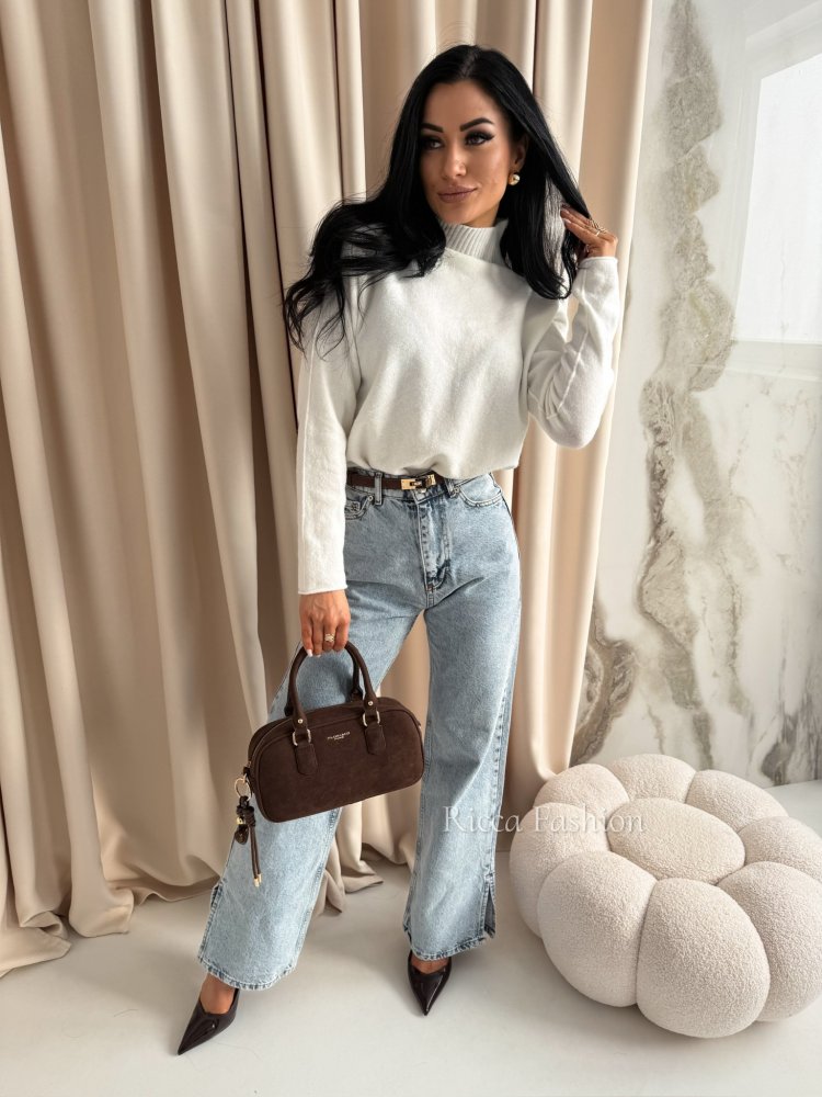 Półgolf z alpaką EMILIO, ecru