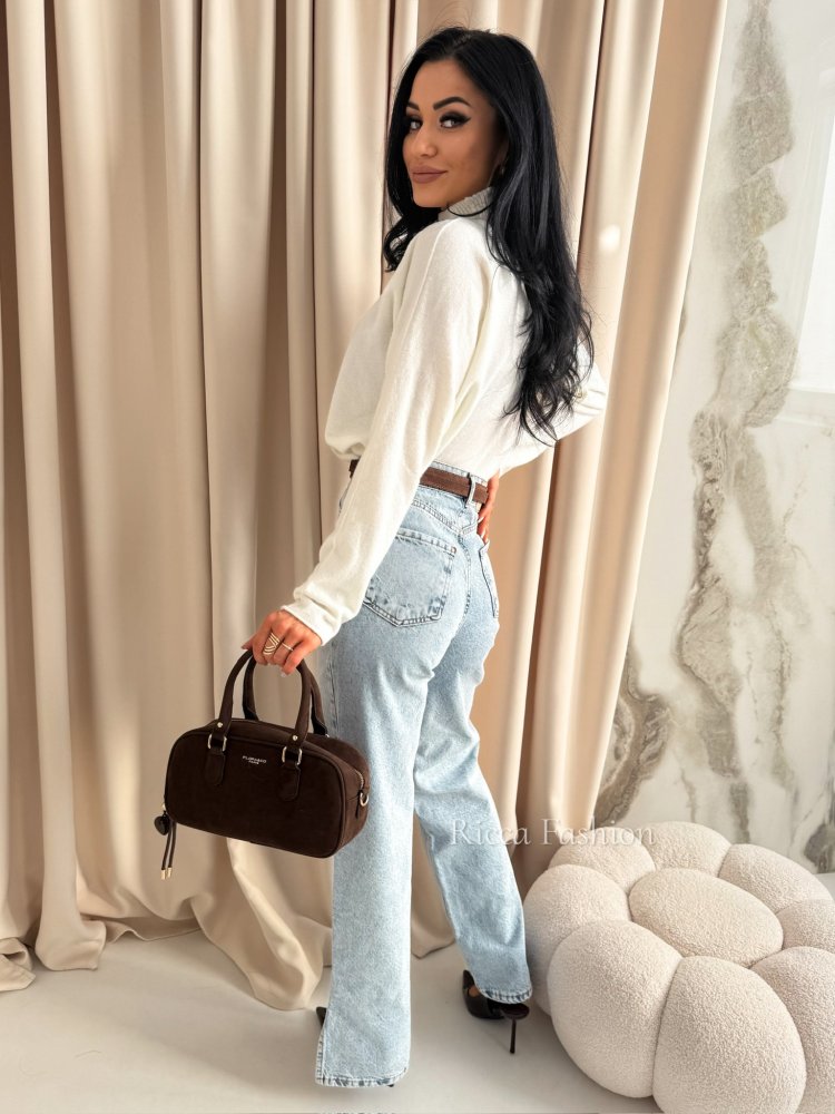 Półgolf z alpaką EMILIO, ecru