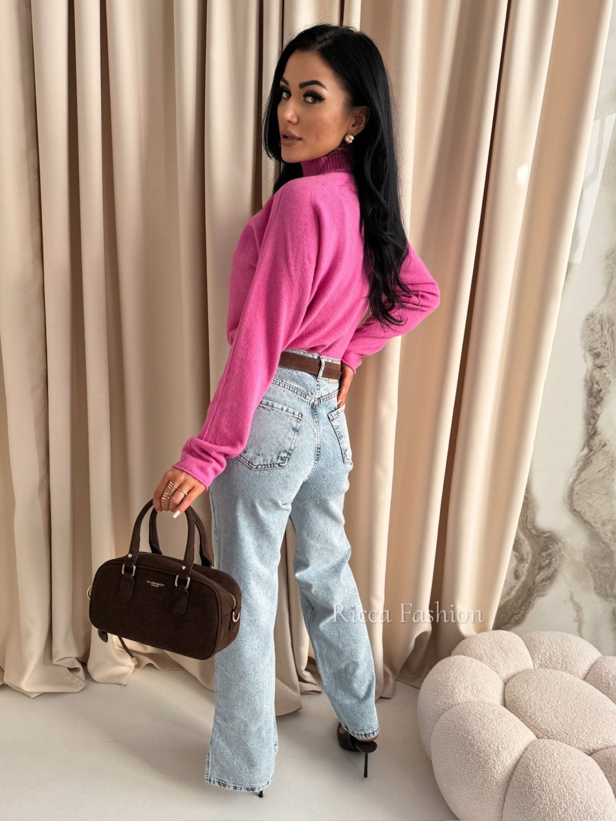 Półgolf z alpaką EMILIO, pink