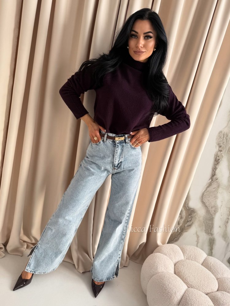 Półgolf z alpaką EMILIO, plum