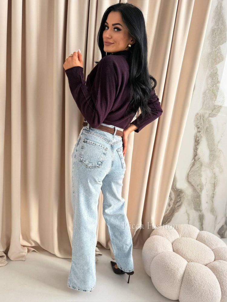 Półgolf z alpaką EMILIO, plum