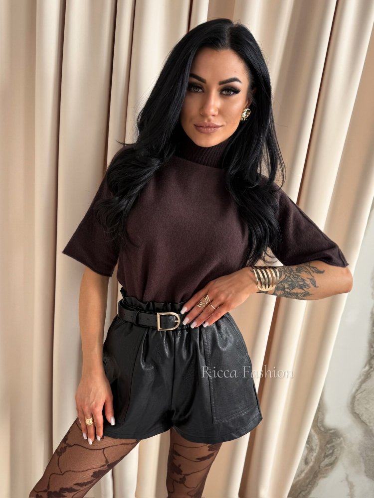 Półgolf z alpaką VIVIEN, chocolate