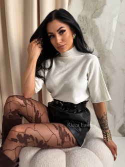 Półgolf z alpaką VIVIEN, ecru