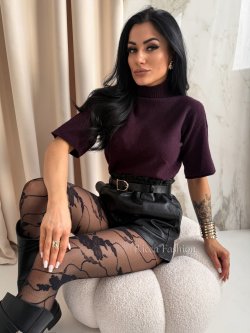 Półgolf z alpaką VIVIEN, plum