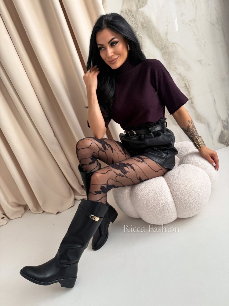 Półgolf z alpaką VIVIEN, plum