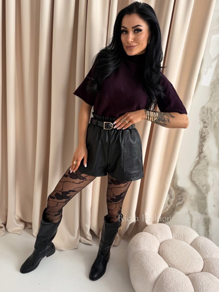 Półgolf z alpaką VIVIEN, plum