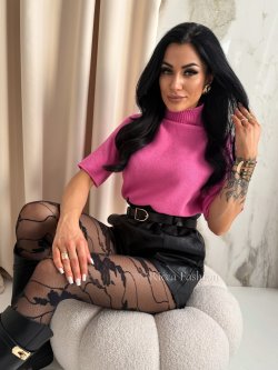 Półgolf z alpaką VIVIEN, pink