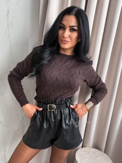 Sweter z wiskozą LUIZI, dark chocolate