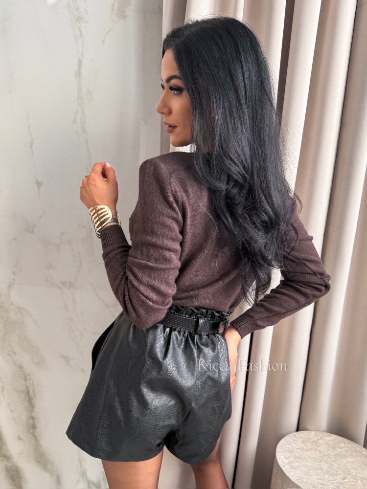 Sweter z wiskozą LUIZI, dark chocolate