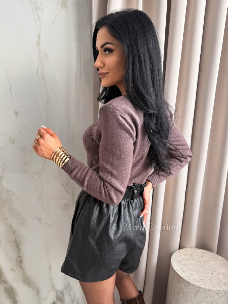 Sweter z wiskozą LUIZI, milk chocolate