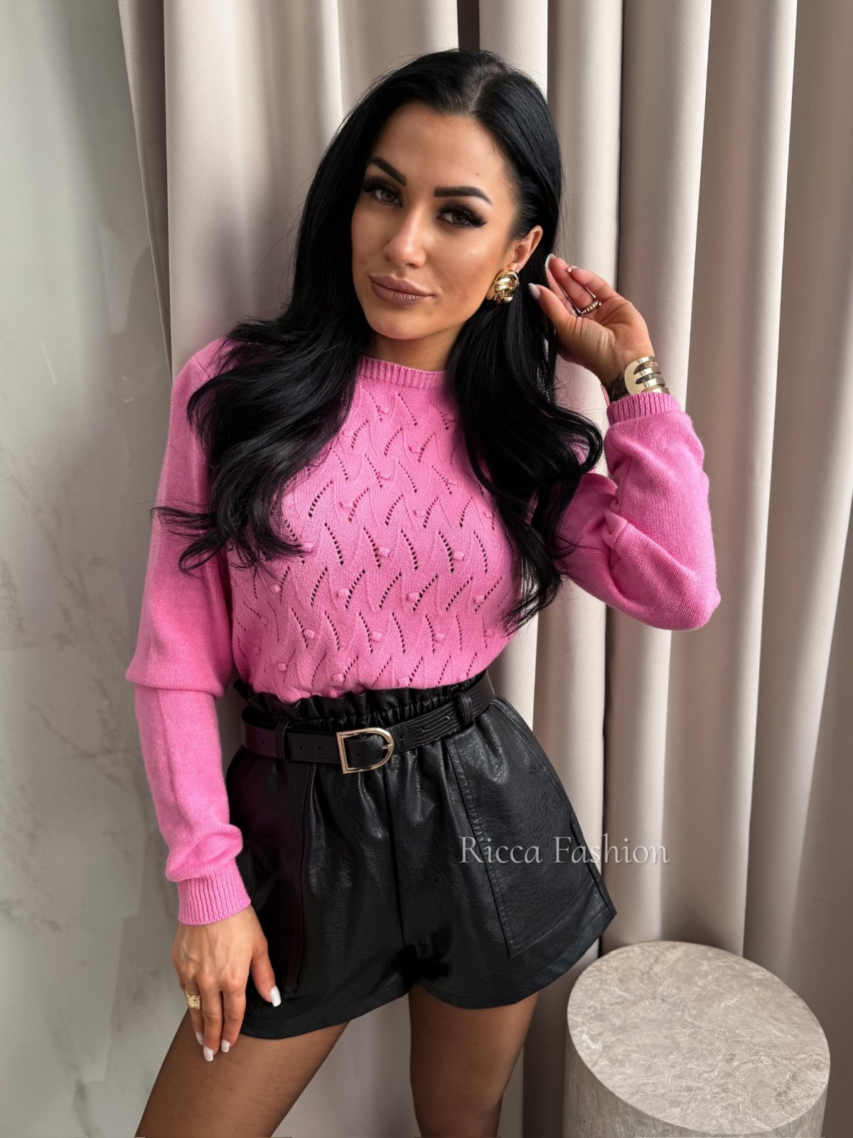 Sweter z wiskozą LUIZI, sweet pink