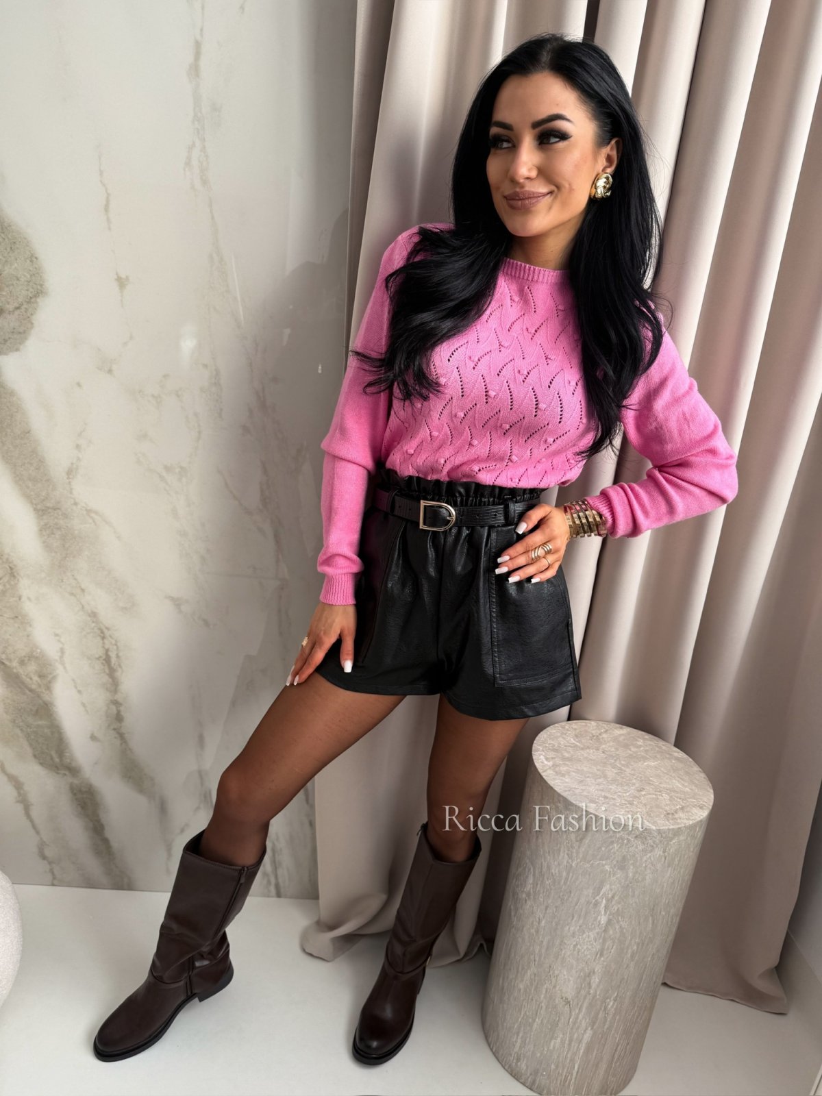 Sweter z wiskozą LUIZI, sweet pink