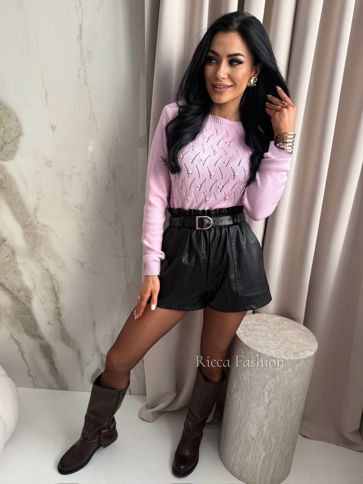 Sweter z wiskozą LUIZI, light pink