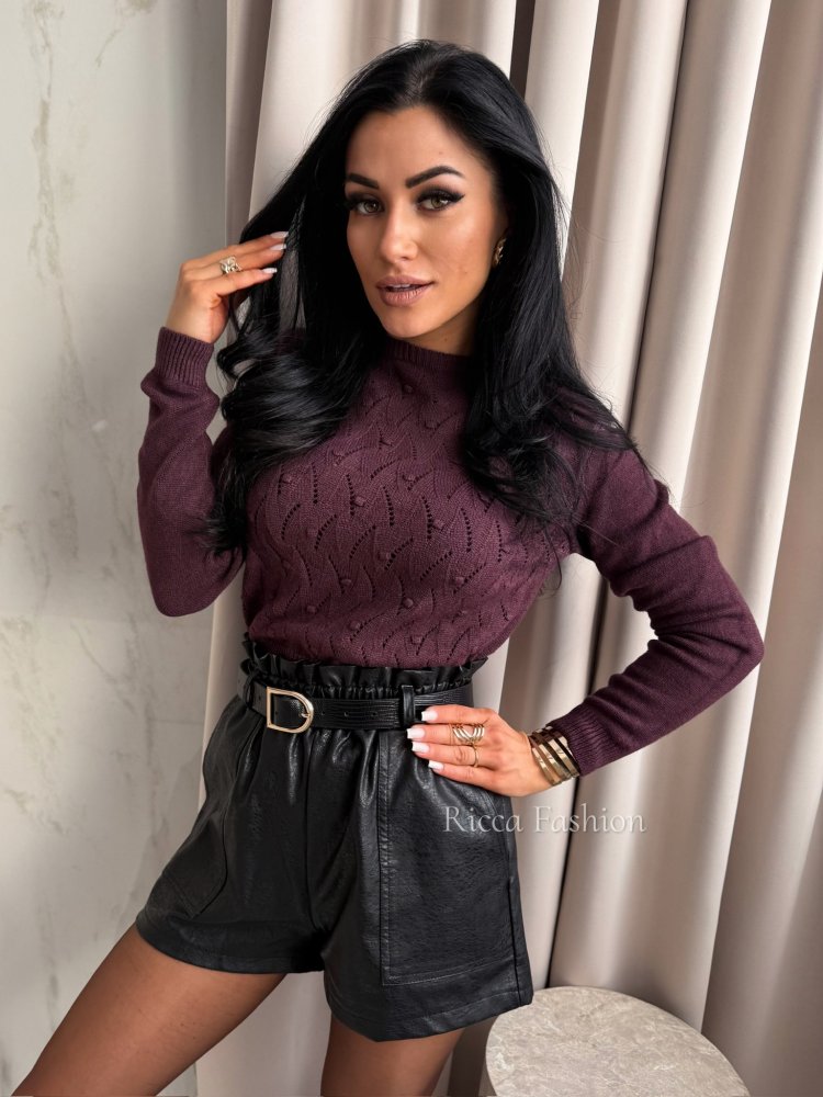 Sweter z wiskozą LUIZI, plum