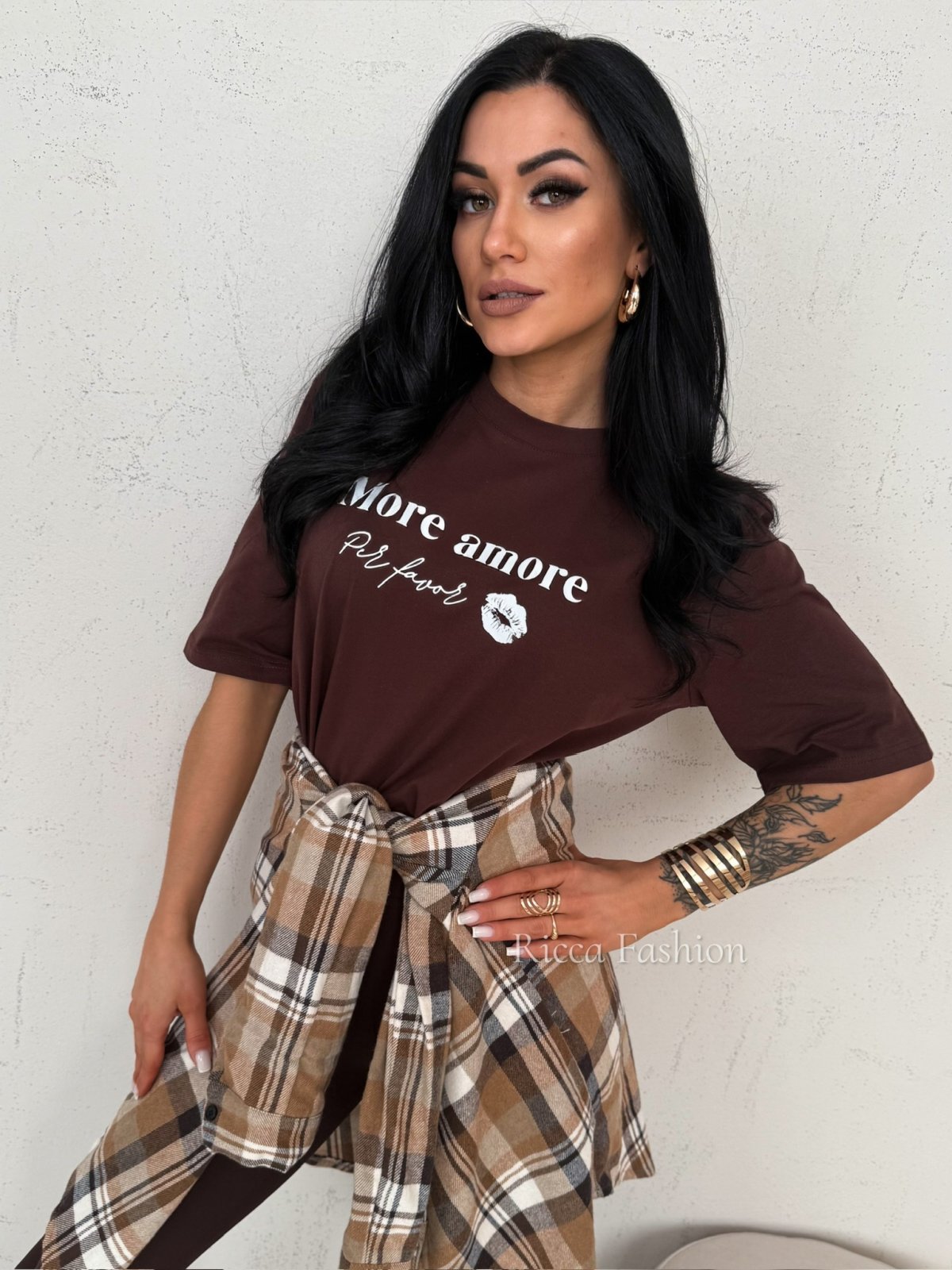 T-shirt MORE AMORE, chocolate