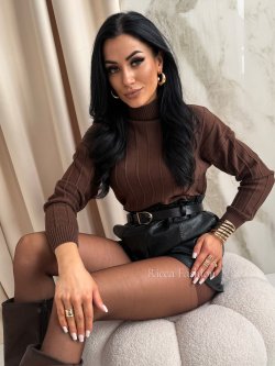 Półgolf z wiskozą LAURETTE, chocolate