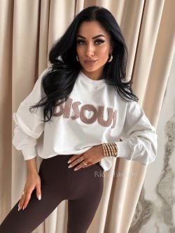 Bluza bawełniana BISOUS, ecru