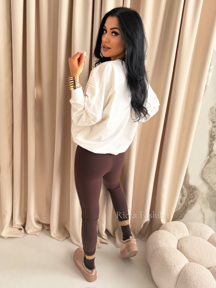 Bluza bawełniana BISOUS, ecru