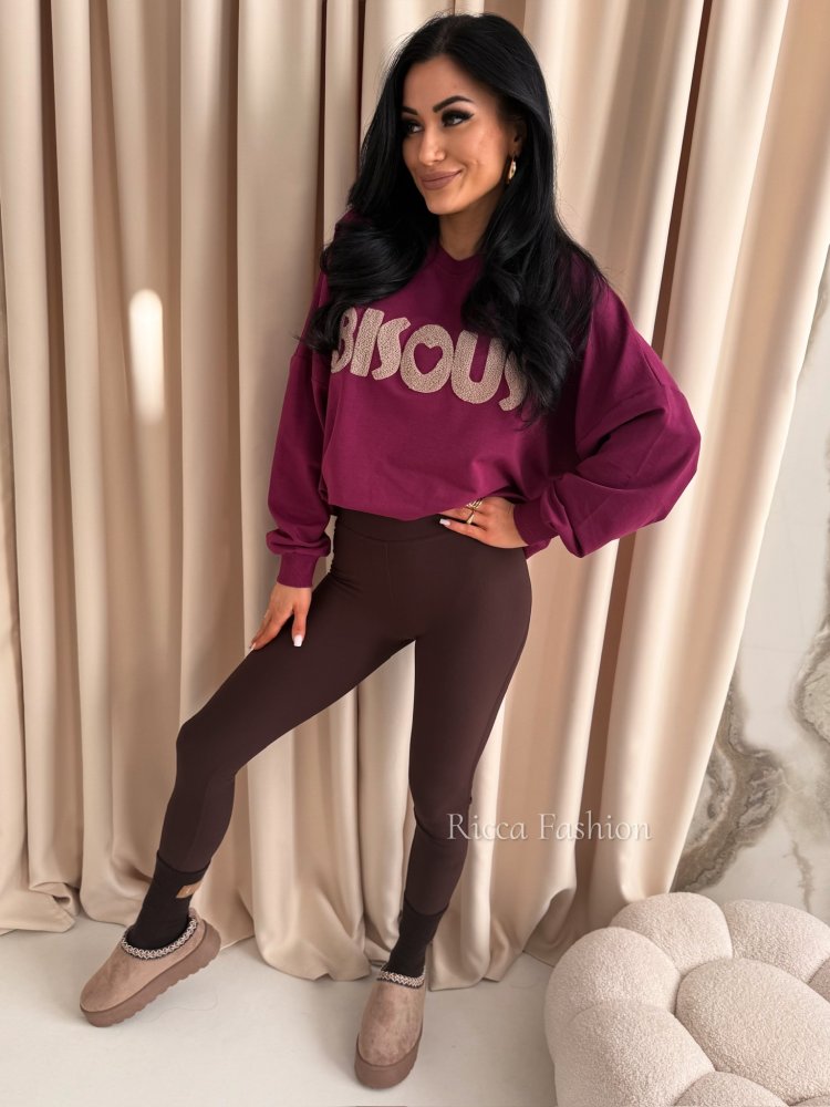 Bluza bawełniana BISOUS, plum