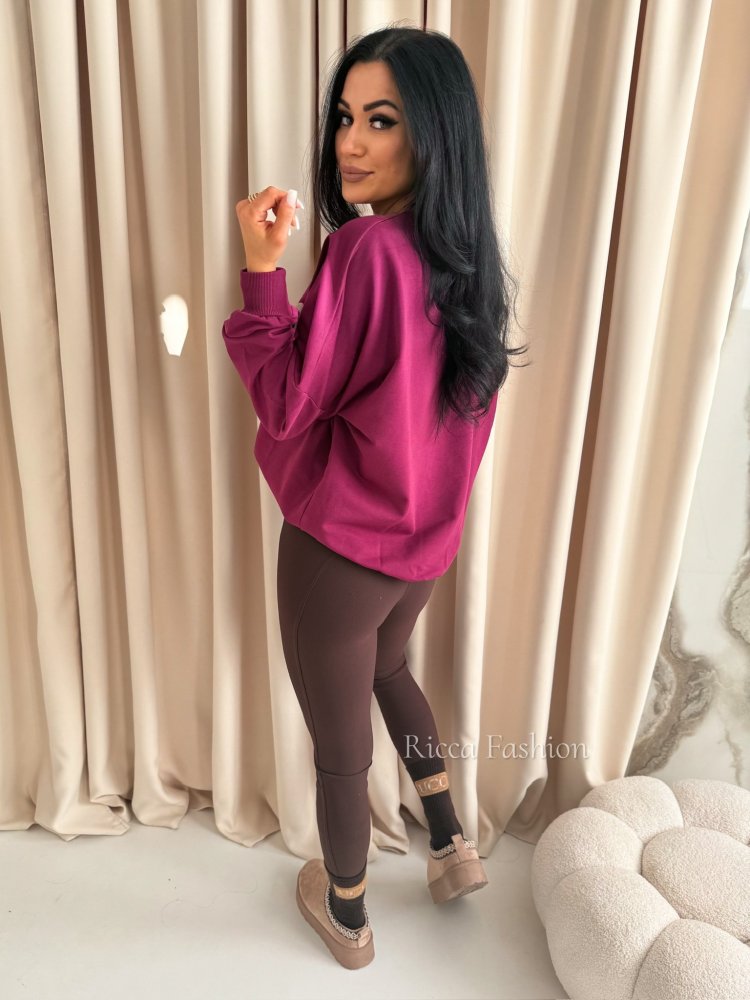 Bluza bawełniana BISOUS, plum