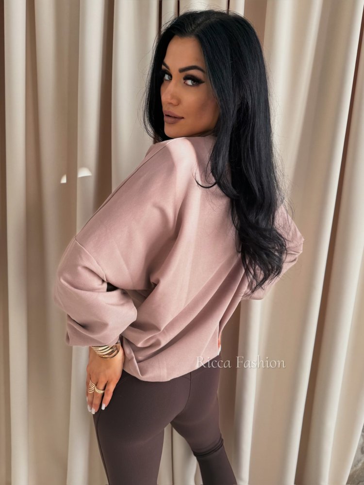 Bluza bawełniana BISOUS, fango