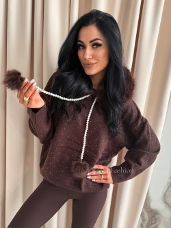 Sweter z wiskozą GISSOU, chocolate