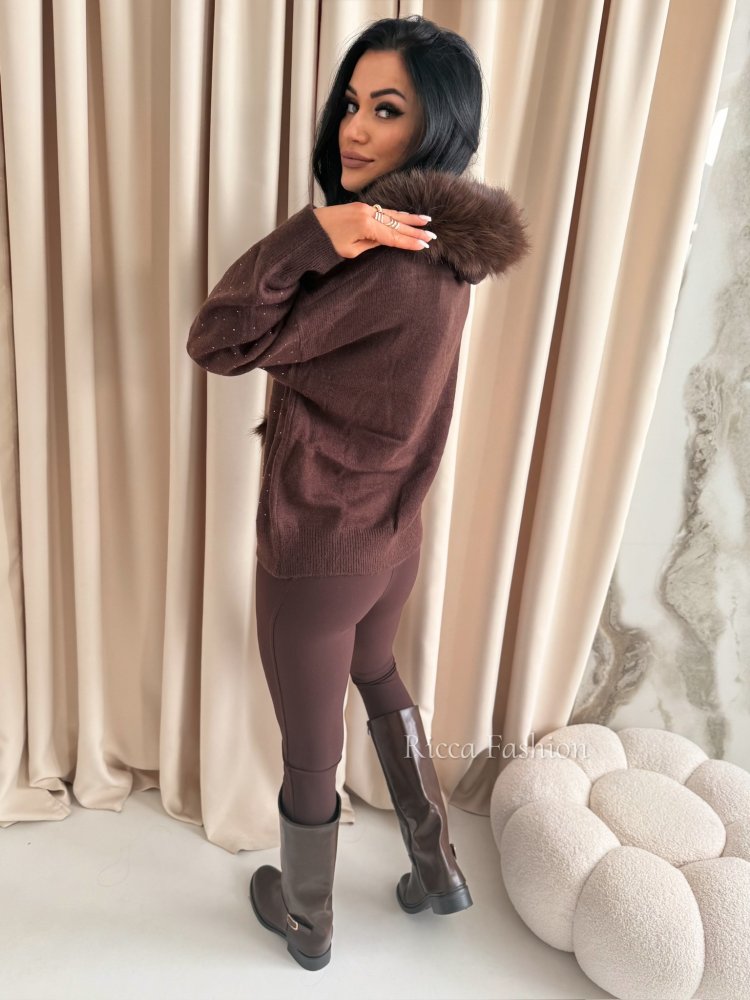 Sweter z wiskozą GISSOU, chocolate