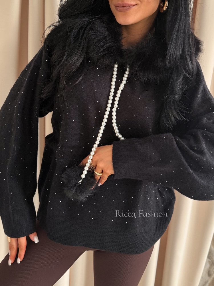 Sweter z wiskozą GISSOU, black