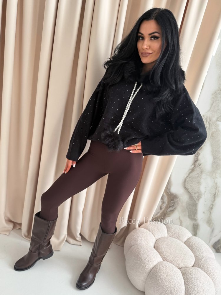 Sweter z wiskozą GISSOU, black