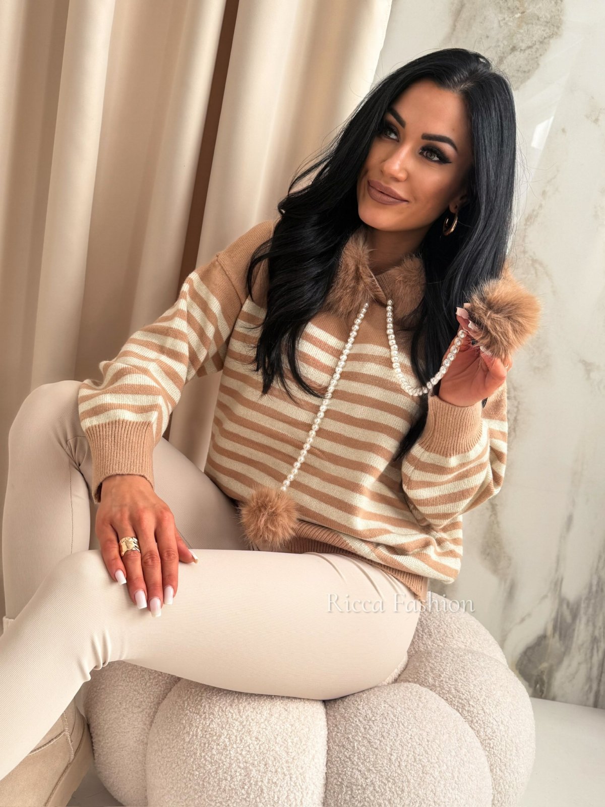 Sweter AMELISSE, carmel