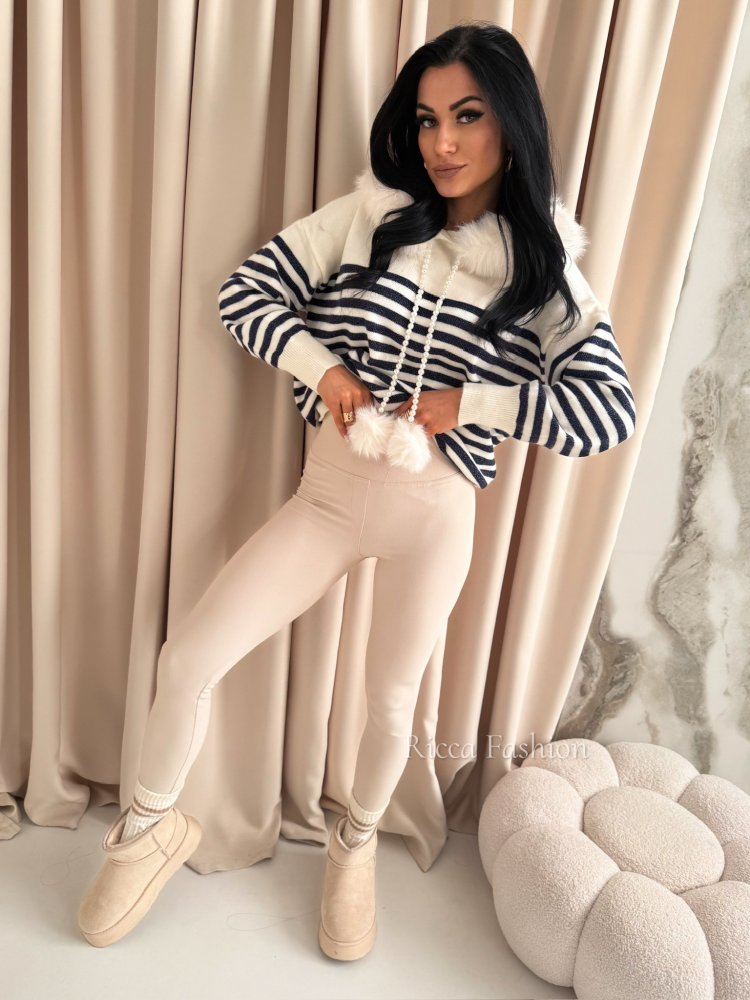 Sweter AMELISSE, ecru/navy