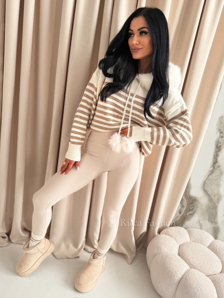 Sweter AMELISSE, ecru/carmel