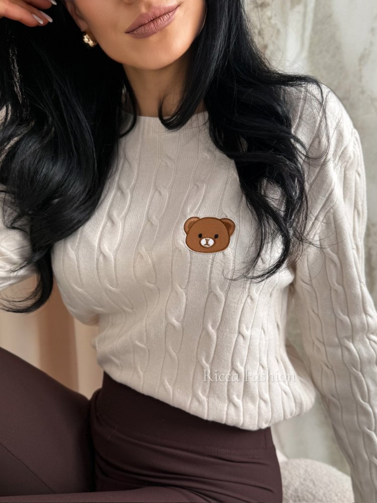 Sweter z wiskozą BEAR LONG,...