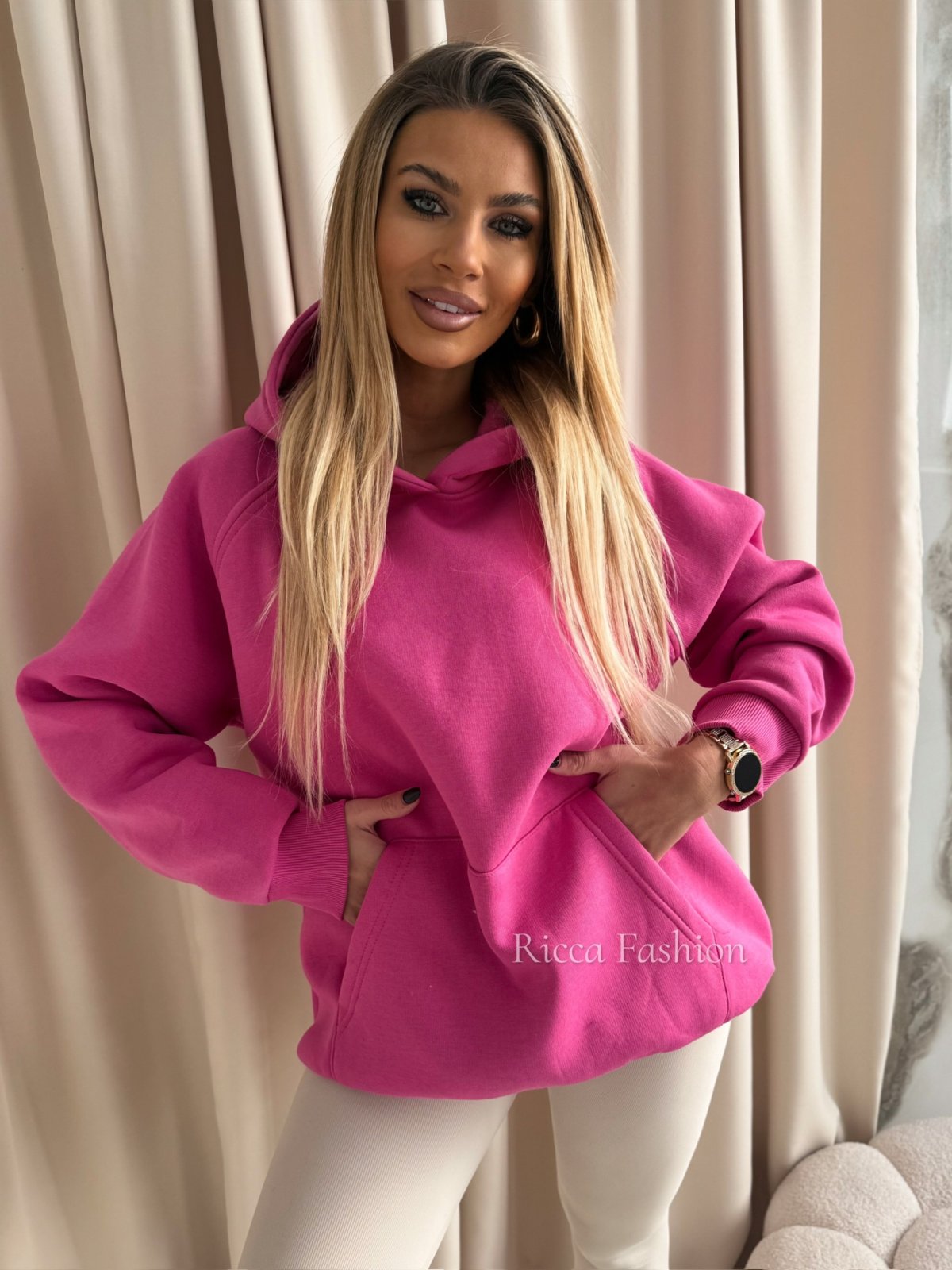 Bluza dresowa I'M QUEEN, candy pink