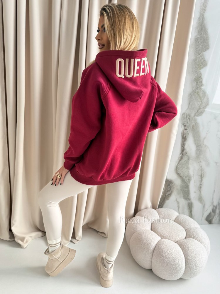 Bluza dresowa I'M QUEEN, bordo