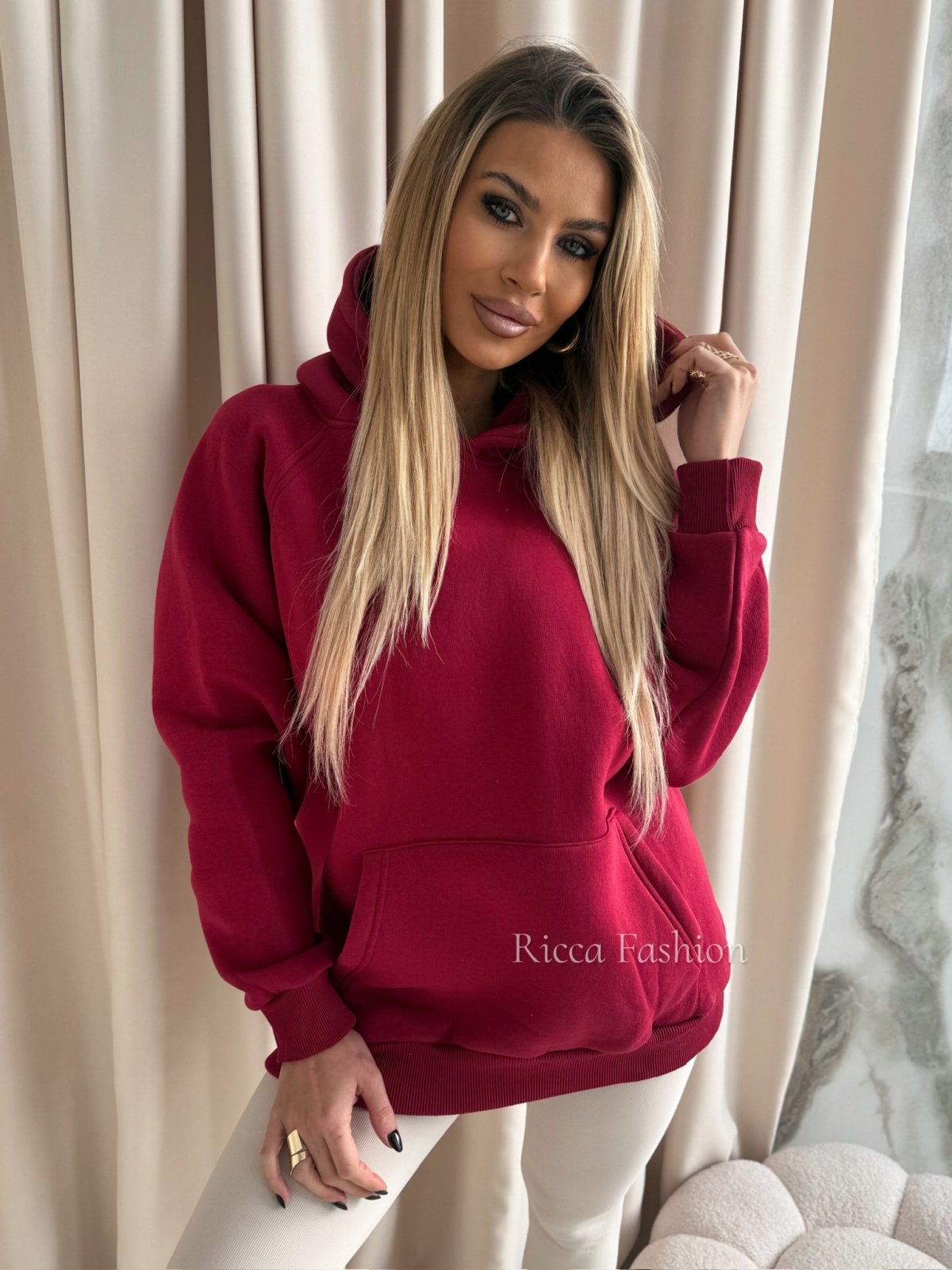 Bluza dresowa I'M QUEEN, bordo