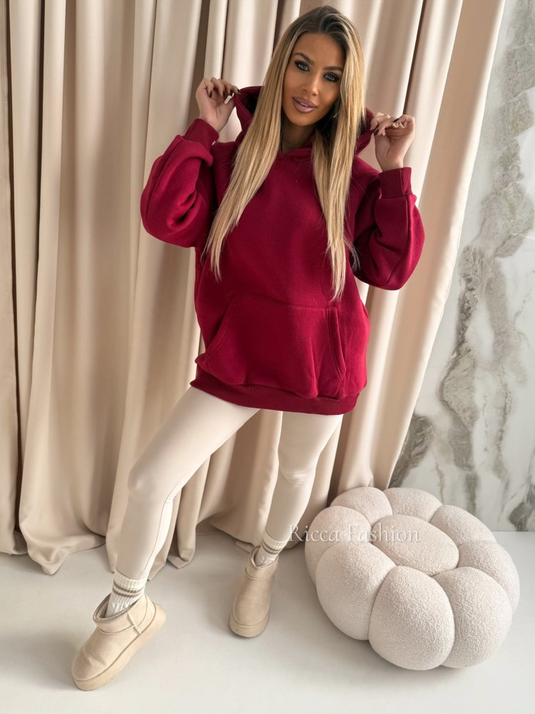 Bluza dresowa I'M QUEEN, bordo