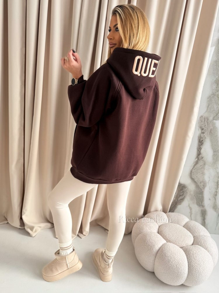 Bluza dresowa I'M QUEEN, chocolate