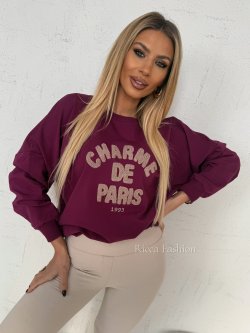 Bluza bawełniana CHARME, plum