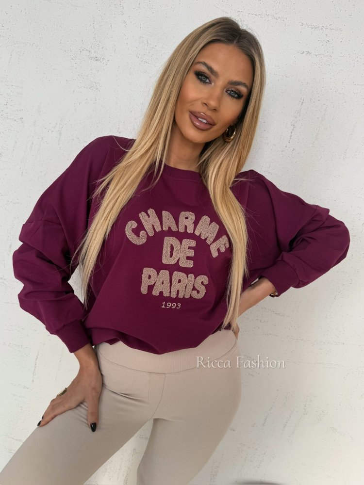 Bluza bawełniana CHARME, plum