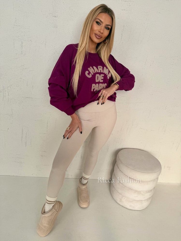 Bluza bawełniana CHARME, plum
