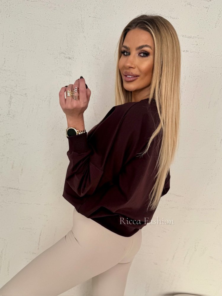 Bluza bawełniana CHARME, chocolate