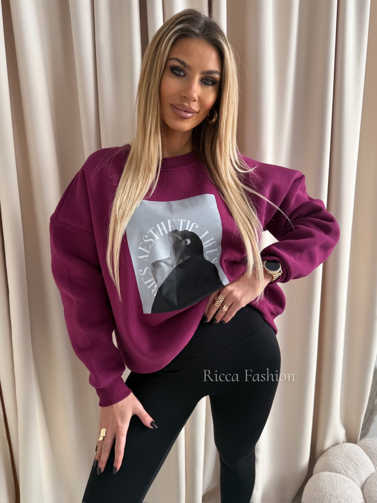 Bluza dresowa AESTHETIC, plum