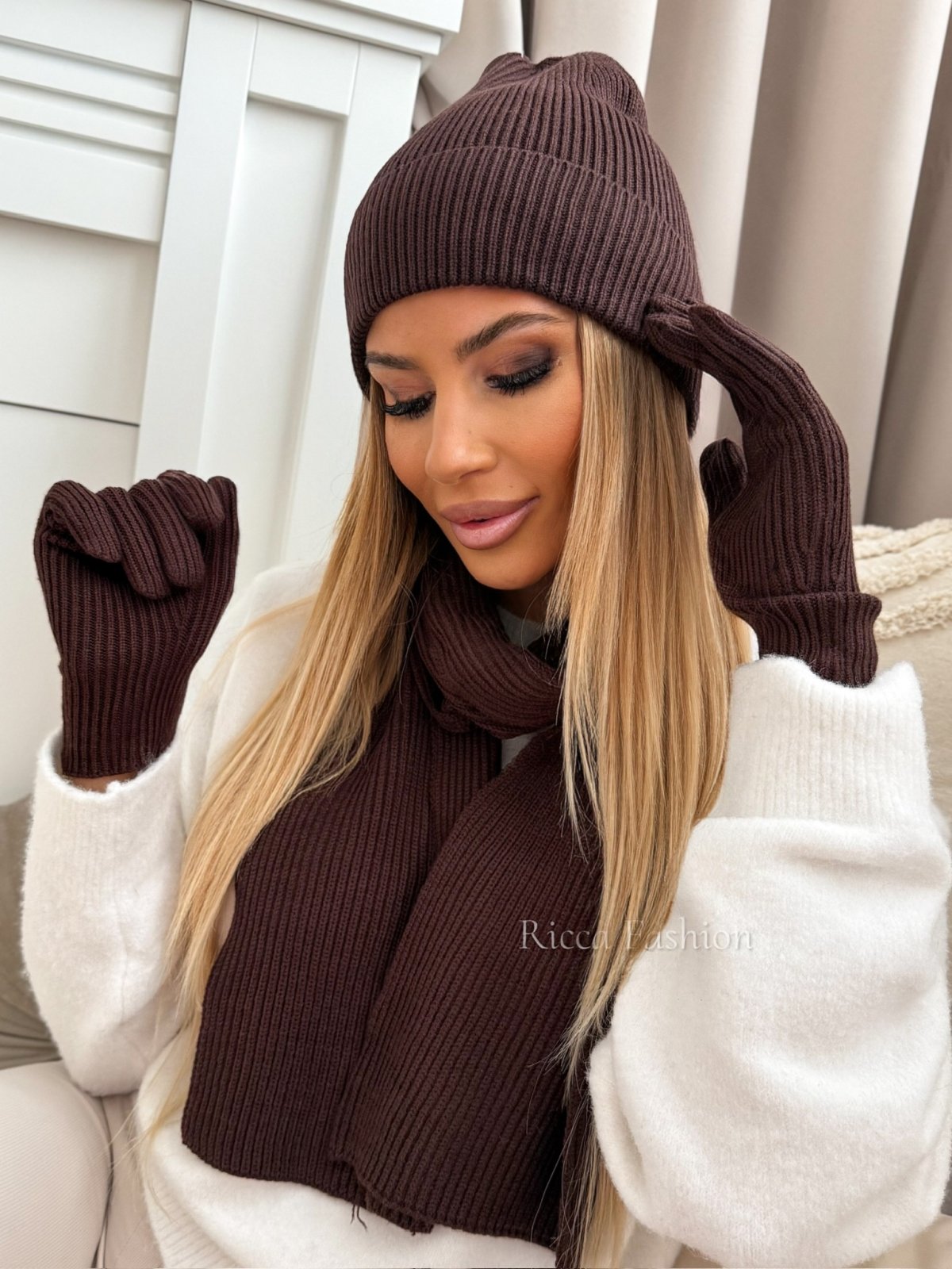 Komplet 3w1 WOOLA, chocolate