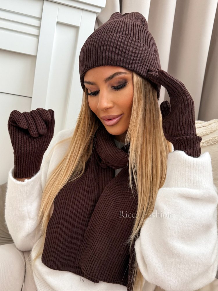 Komplet 3w1 WOOLA, chocolate