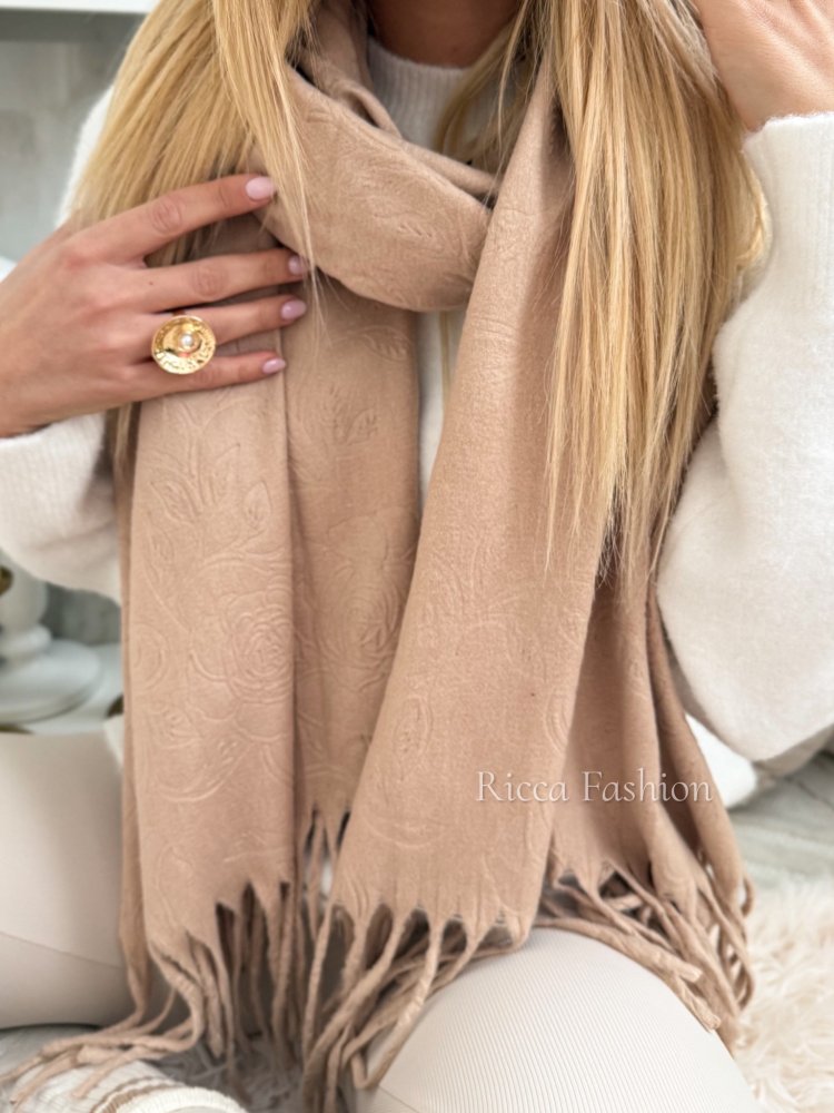 Szal kaszmirowy ROSE, beige