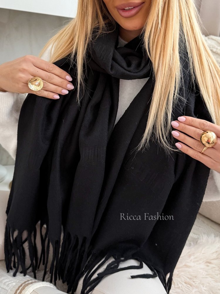 Szal kaszmirowy MIU, black
