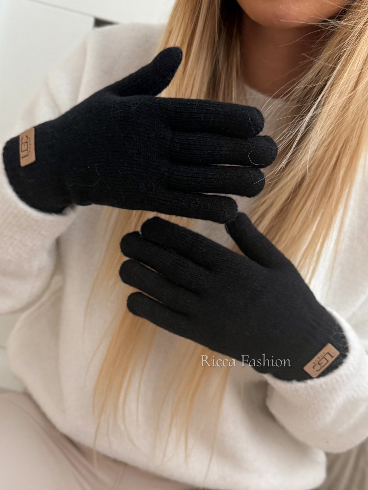 Rękawiczki z wełną HUGG, black